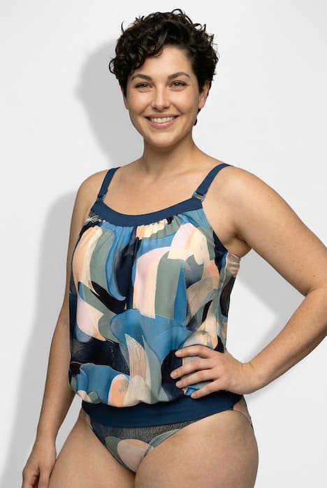 Tankini, Softcups, Elastiksaum, Zierring