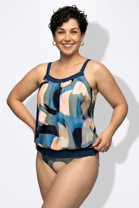 Tankini, Softcups, Elastiksaum, Zierring
