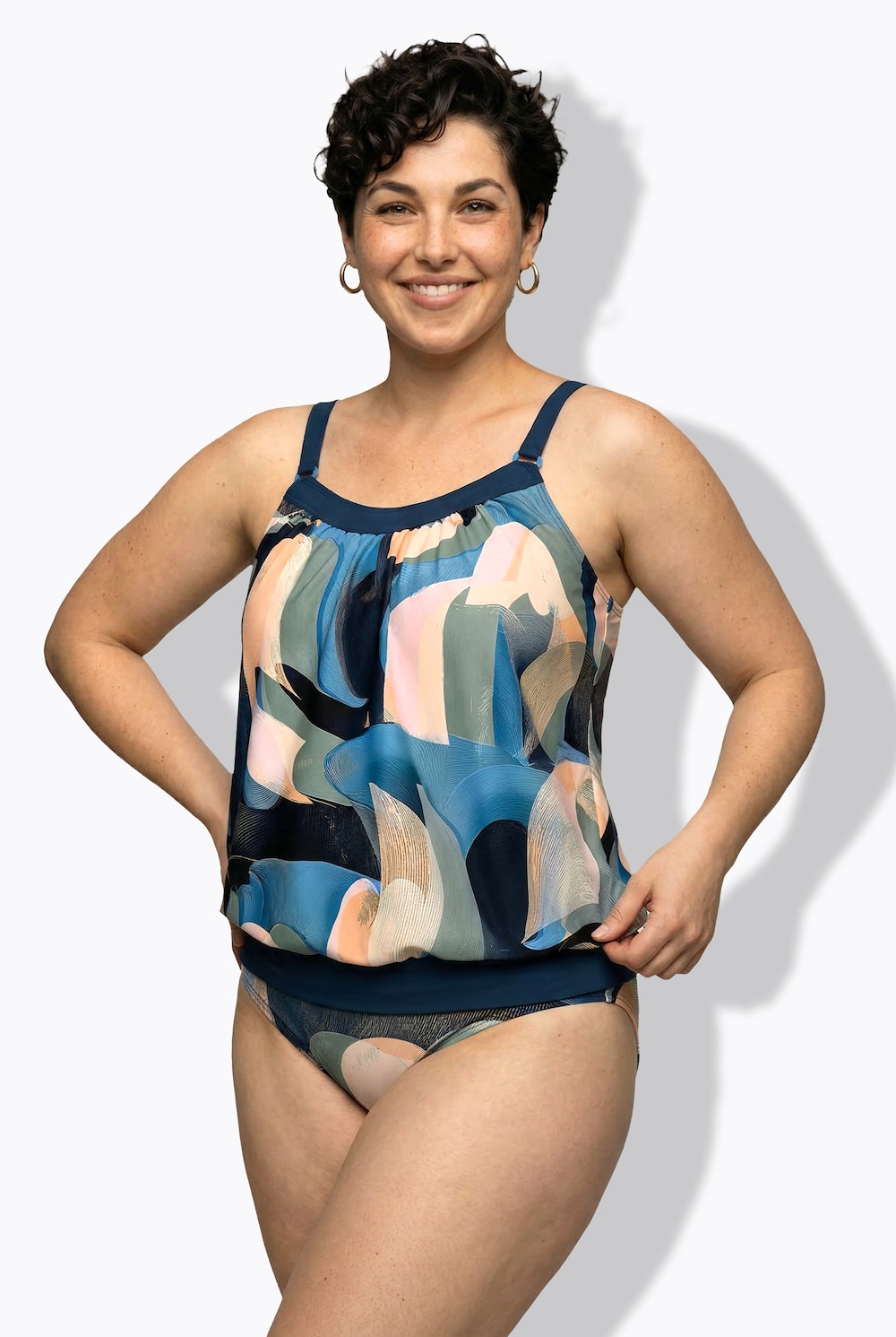 Tankini, Softcups, Elastiksaum, Zierring