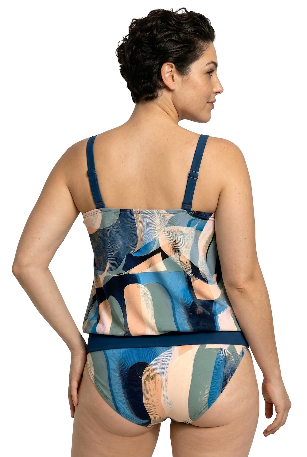 Stora storlekar Tankini, Dam, turkos, storlek: 58/60, Syntetfibrer/Elastan, Ulla Popken