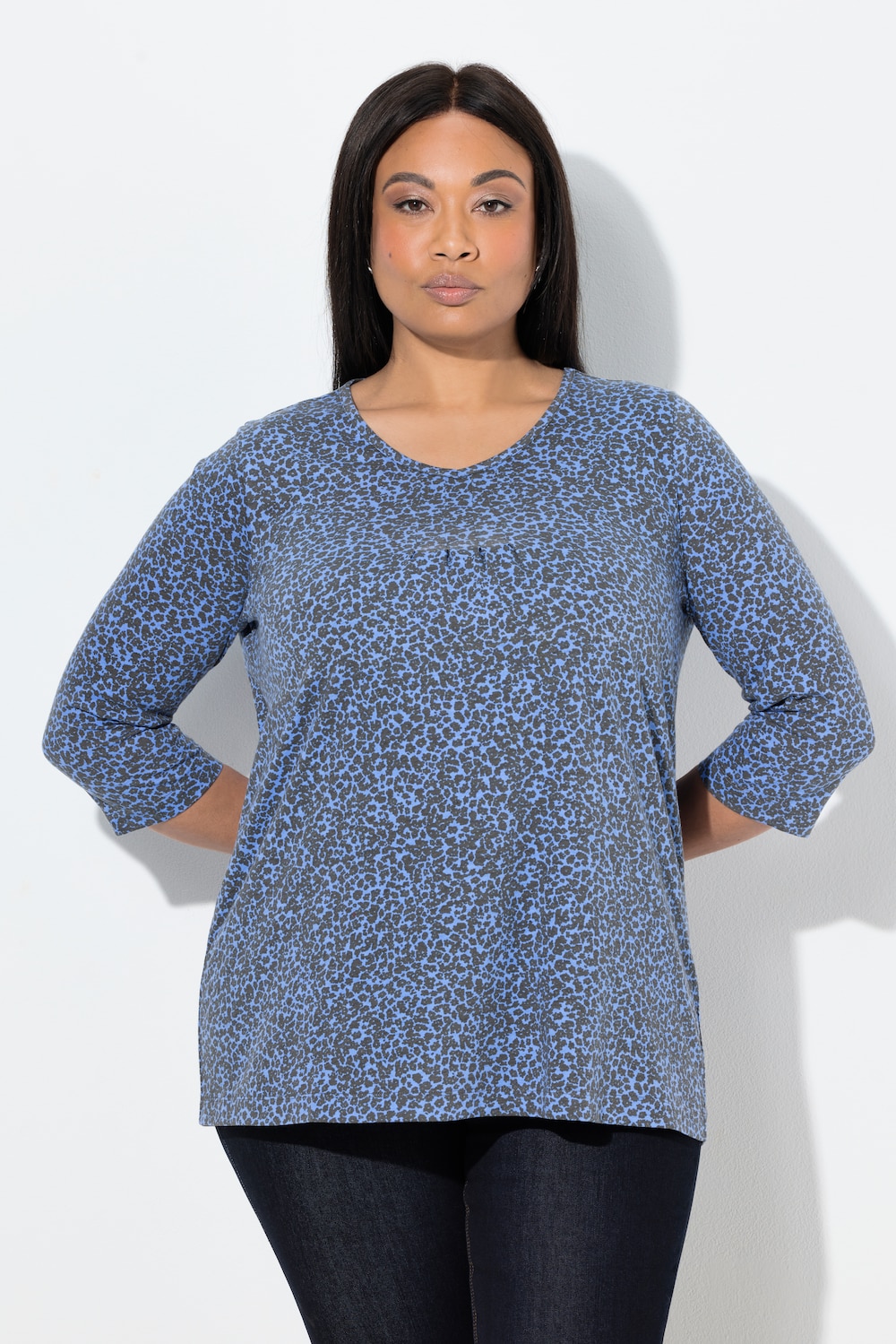 Große Größen Shirt, Damen, blau, Größe: 58/60, Baumwolle, Ulla Popken