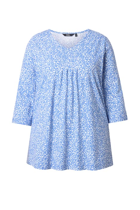 Tričko, ozdobné záhyby, A-linie, V výstřih, 3/4 rukáv