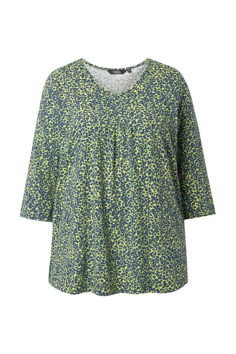 Tričko, ozdobné záhyby, A-linie, V výstřih, 3/4 rukáv