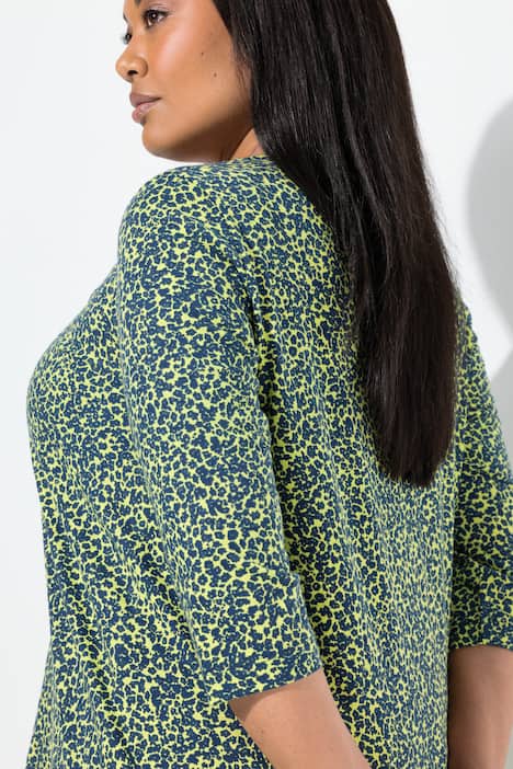 Shirt, Zierfalten, A-Linie, V-Ausschnitt, 3/4-Arm