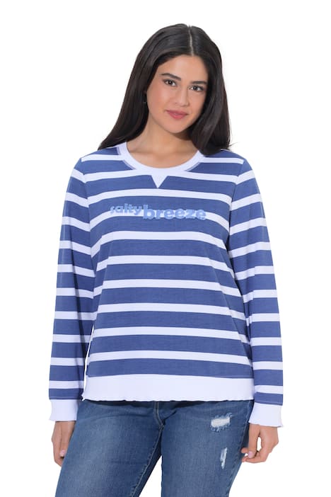 Mikina, pruhy, s nápisem, kulatý výstřih, dlouhé rukávy