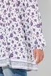 Shirt, bloemen, A-lijn, carréhals, lange mouw