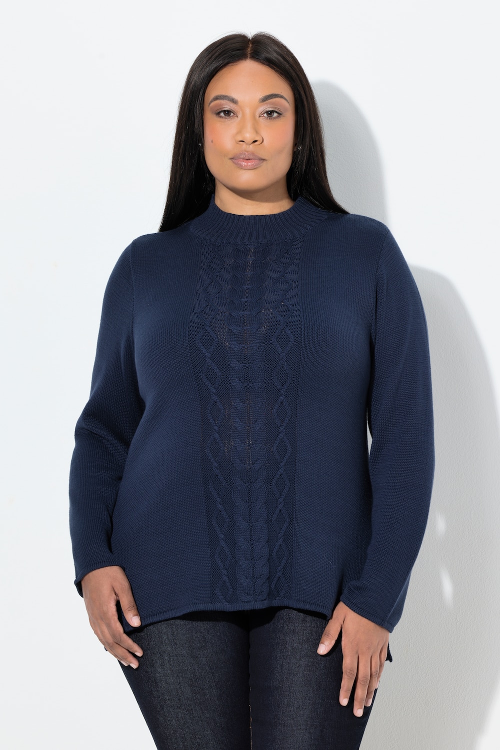Große Größen Pullover, Damen, blau, Größe: 58/60, Synthetische Fasern/Baumwolle, Ulla Popken