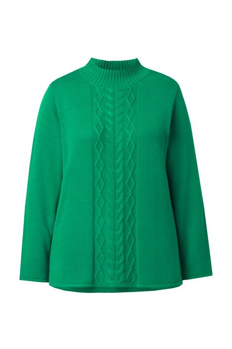 Pulovr, s pleteným copánkovým motivem, rolák, dlouhé rukávy