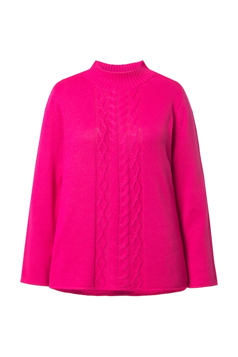 Pulovr, s pleteným copánkovým motivem, rolák, dlouhé rukávy