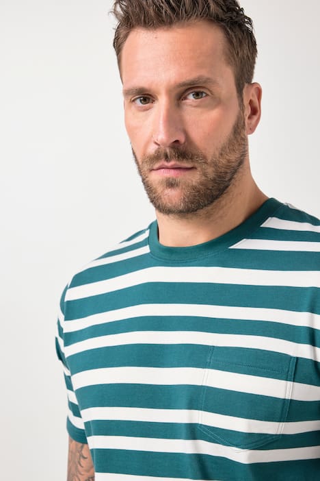 JP1880-T-paita, lyhyet hihat, raidallinen, suurin koko 8XL