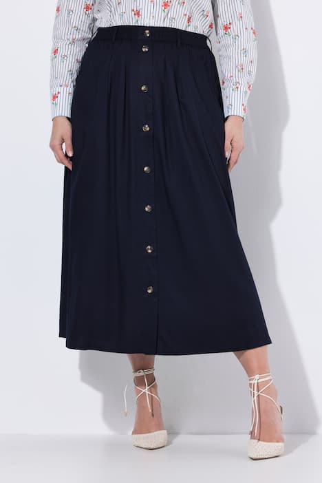 Denim Button Front Skirt