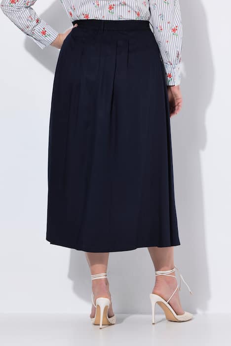 Denim Button Front Skirt