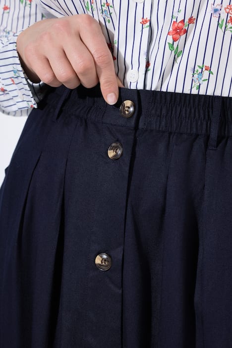 Denim Button Front Skirt