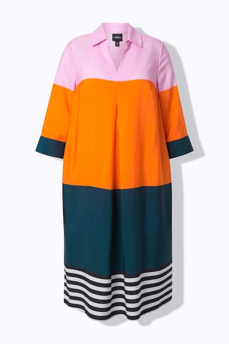 Colorblock Lyocell Midi Dress
