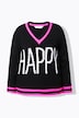 Pullover, Straight Fit, HAPPY Schriftzug, Langarm