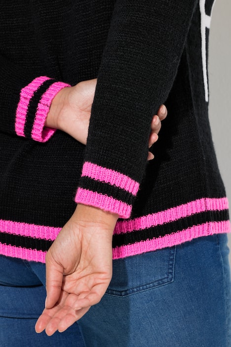 Pullover, Straight Fit, HAPPY Schriftzug, Langarm