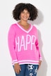 Pullover, Straight Fit, HAPPY Schriftzug, Langarm
