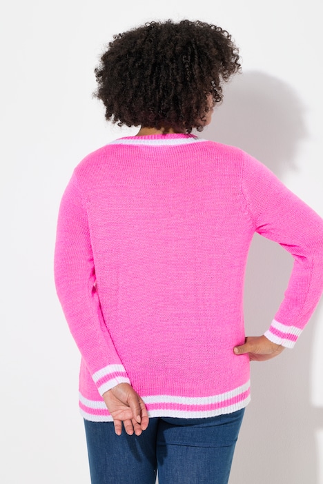 Pullover, Straight Fit, HAPPY Schriftzug, Langarm