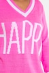 Pullover, Straight Fit, HAPPY Schriftzug, Langarm