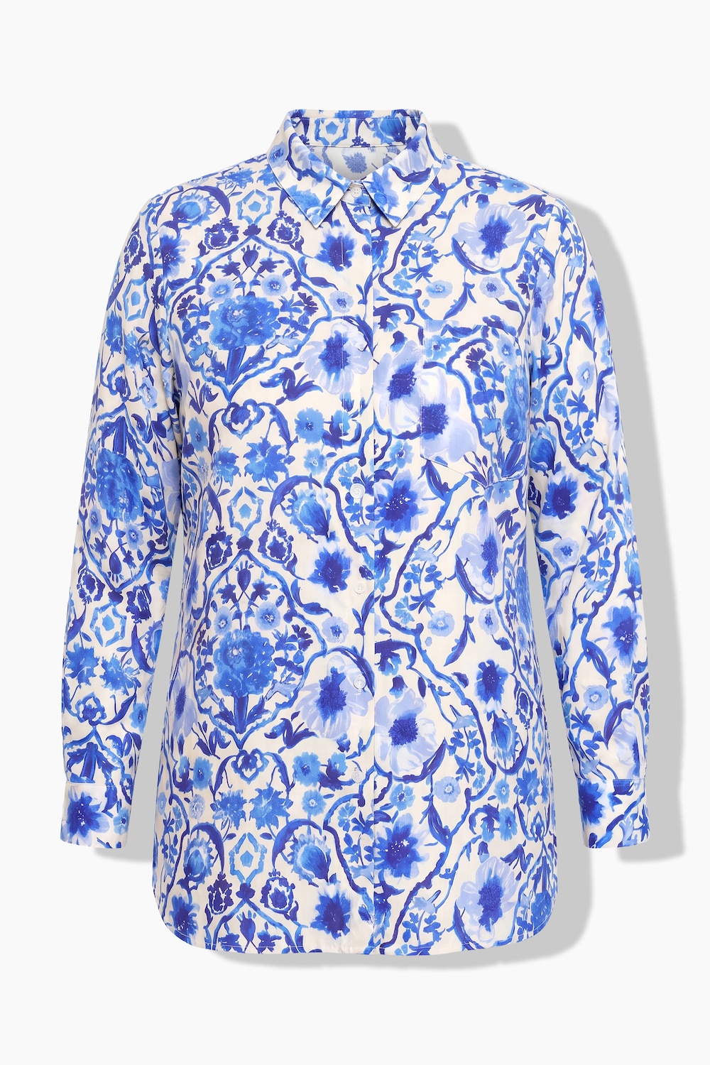 Hemdbluse, Leinenmix, Hemdkragen, Langarm