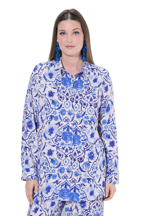 Košilová halenka, lněná směs, košilový límec, dlouhé rukávy