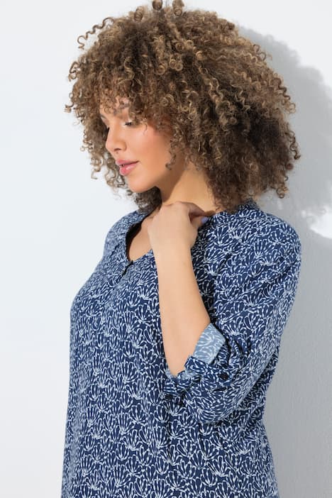 Tunika, gemustert, Tunika-Ausschnitt, Halbarm