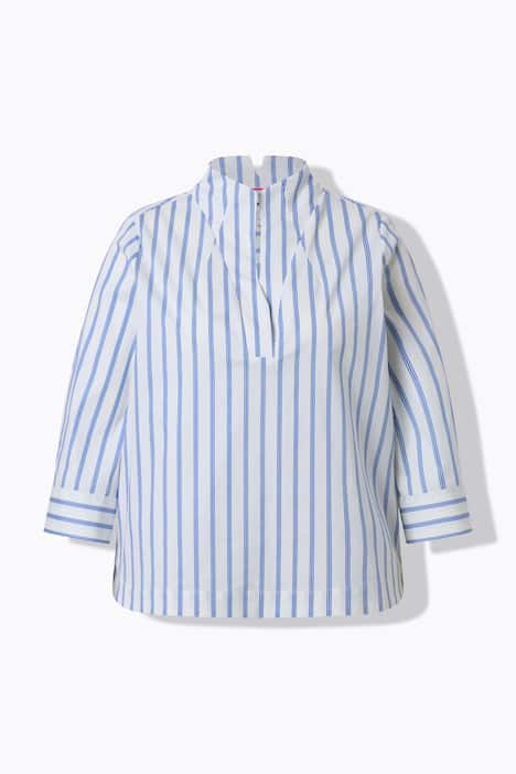 Tunique rayée, col calice et manches&nbsp;3/4, plus longue dans le dos
