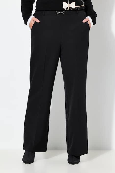 Business-Hose, gerades Bein, Ziergürtel mit Schließe