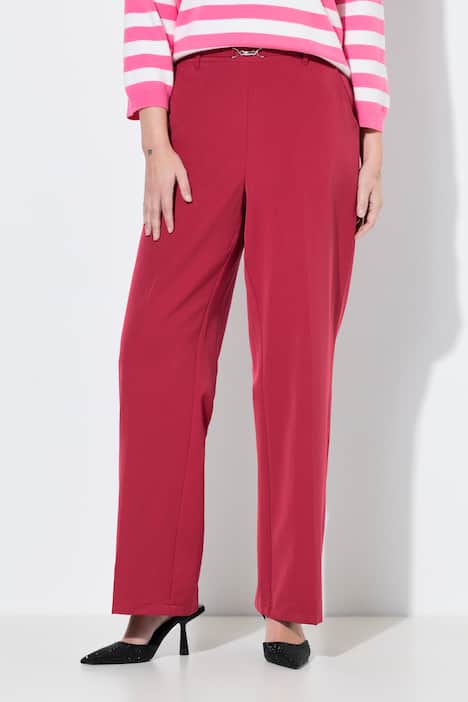 Business-Hose, gerades Bein, Ziergürtel mit Schließe