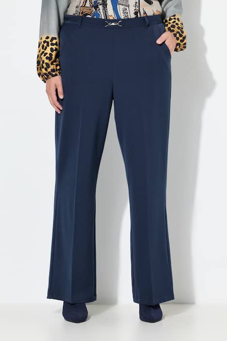 Business-Hose, gerades Bein, Ziergürtel mit Schließe