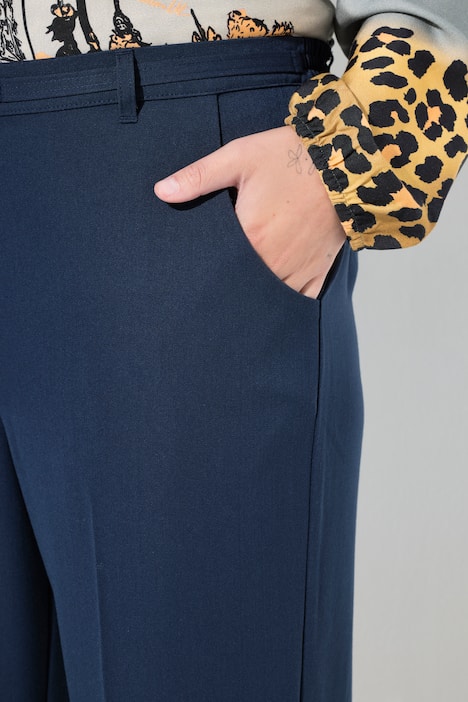 Business-Hose, gerades Bein, Ziergürtel mit Schließe