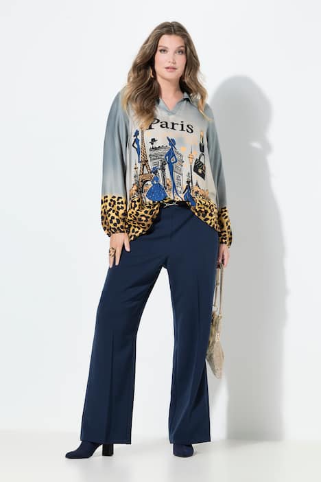 Business-Hose, gerades Bein, Ziergürtel mit Schließe