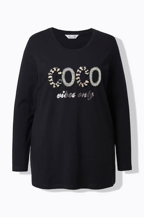 T-Shirt, A-Linie, Coco Perlenstickerei, Langarm