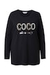Tričko, A střih, perlová výšivka Coco, dlouhé rukávy