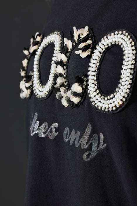 T-Shirt, A-Linie, Coco Perlenstickerei, Langarm