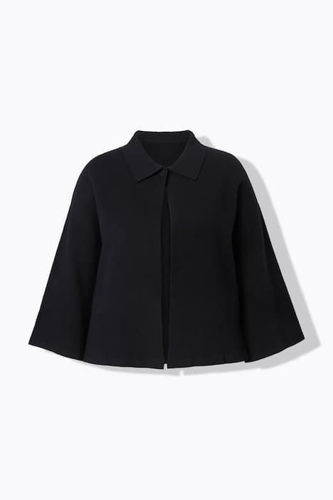 Strickjacke, Cape-Form, weite 3/4-Glockenärmel