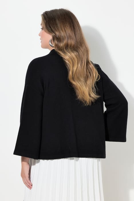 Strickjacke, Cape-Form, weite 3/4-Glockenärmel