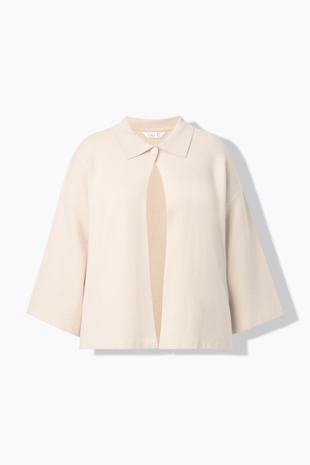 Stora storlekar Stickad kofta, Dam, vit, storlek: 54/56, Viskos/Polyester/Syntetfibrer, Mia Moda