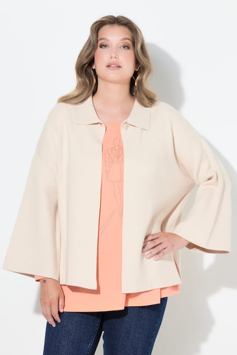 Vest, capemodel, wijde 3/4-klokmouw