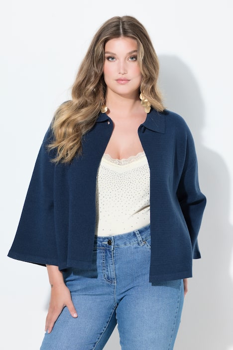 Vest, capemodel, wijde 3/4-klokmouw