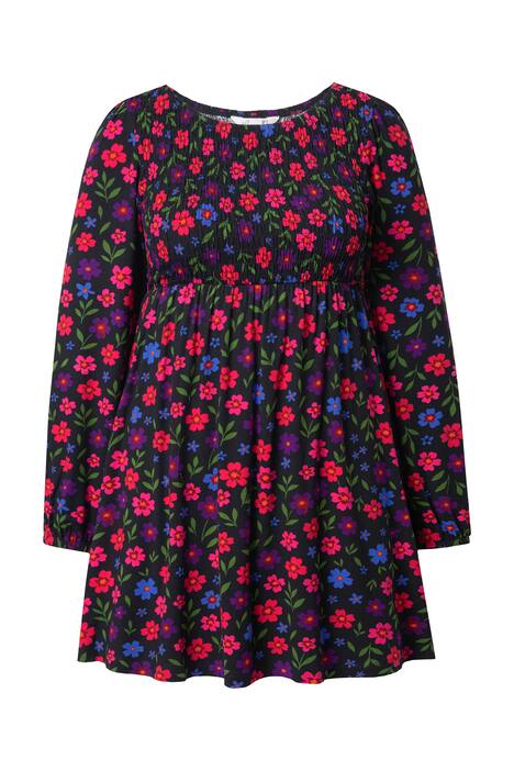 Tričko, A střih, mačkaný materiál na poprsí, květovaný vzor