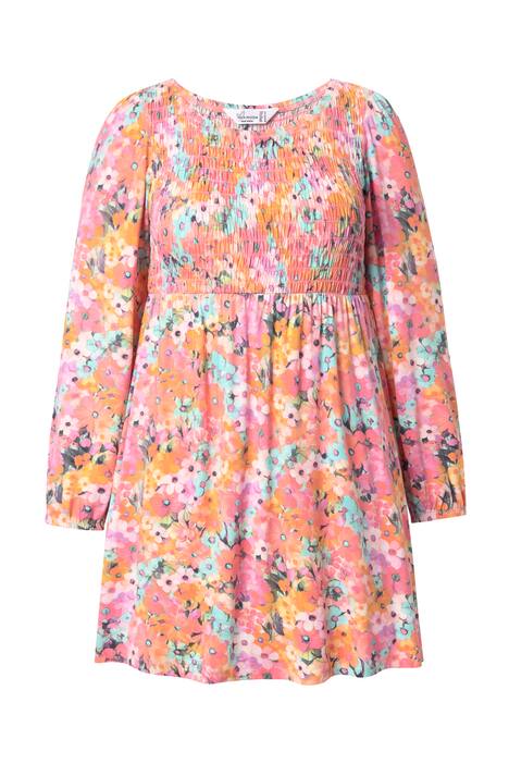 Tričko, A střih, mačkaný materiál na poprsí, květovaný vzor