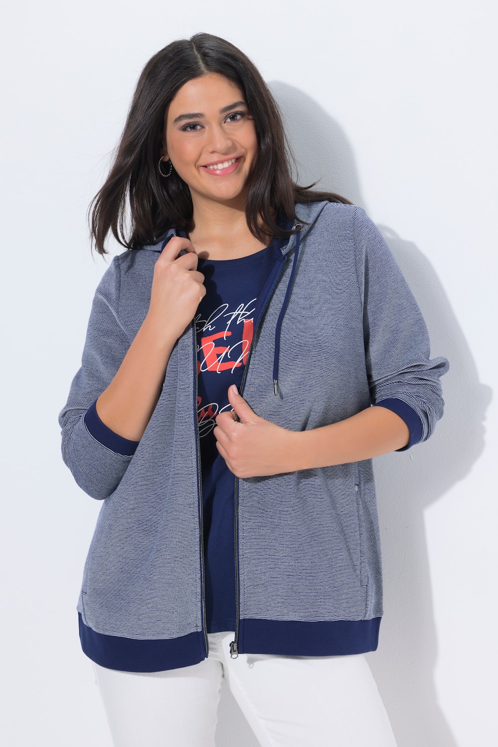 Sweatjacke, Struktur, Kapuze, Langarm