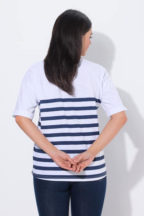 T-shirt, Sun Kissed, oversized, V-hals, korte mouwen