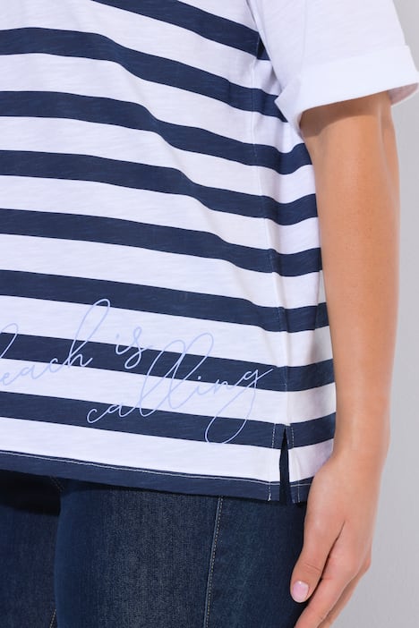 T-shirt, Sun Kissed, oversized, V-hals, korte mouwen