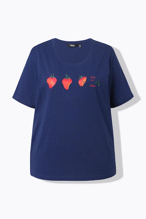 T-shirt, aardbeien, ronde hals, korte mouwen