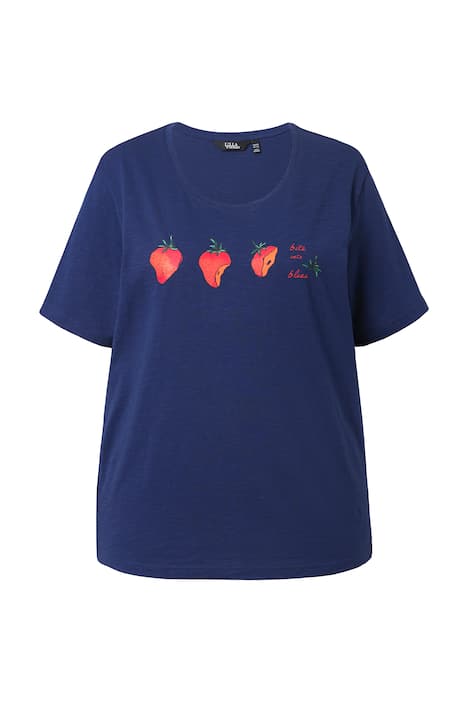 Tričko, s motivem jahod, kulatý výstřih, polodlouhé rukávy