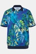 Maglia polo JP1880 in piqué con taglio speciale per l'addome, fantasia floreale e mezze maniche, disponibile dalla tg. XXL fino alla tg. 8XL