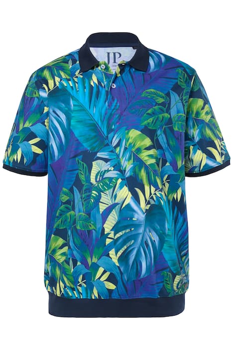 Polokošile JP1880, břišní střih, piké, krátké rukávy, květovaný vzor, XXL-8XL