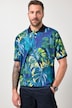 Maglia polo JP1880 in piqué con taglio speciale per l'addome, fantasia floreale e mezze maniche, disponibile dalla tg. XXL fino alla tg. 8XL
